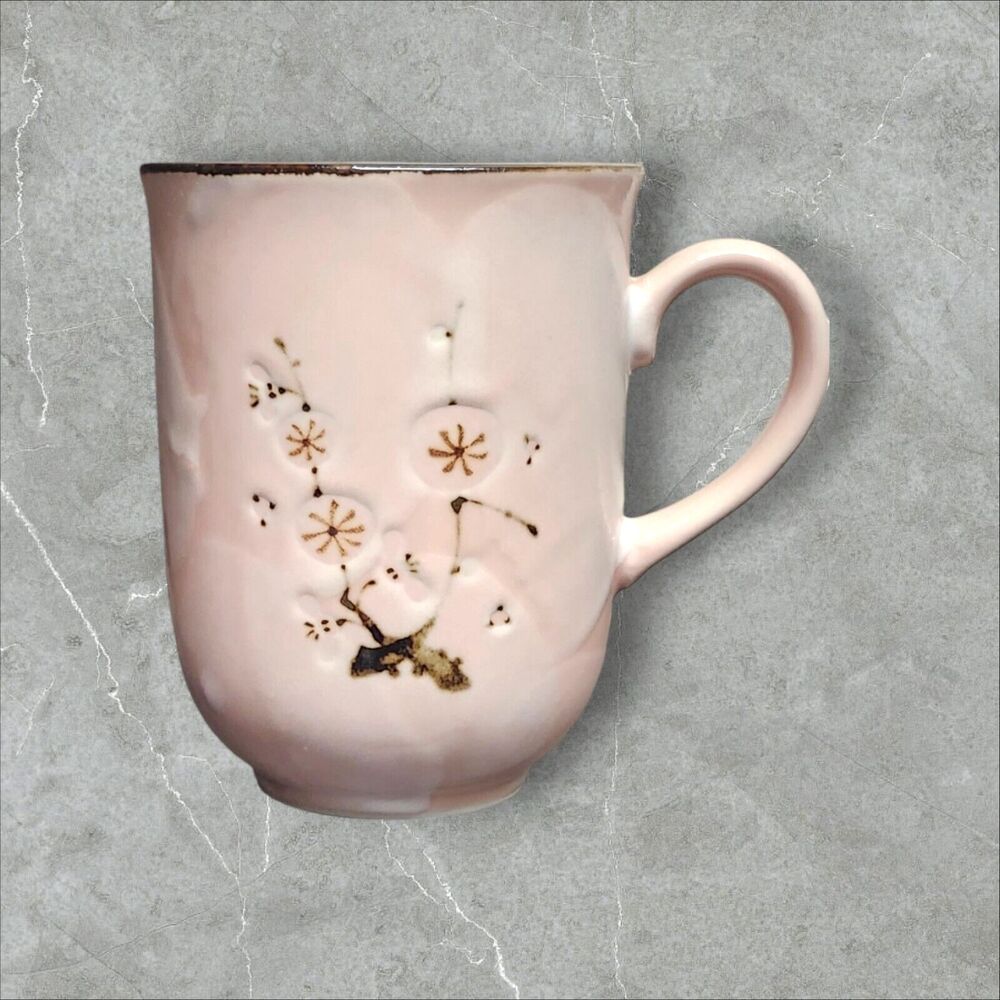 Vintage Flower Blossom Coffee Mug Stoneware Japan Shokawa RARE